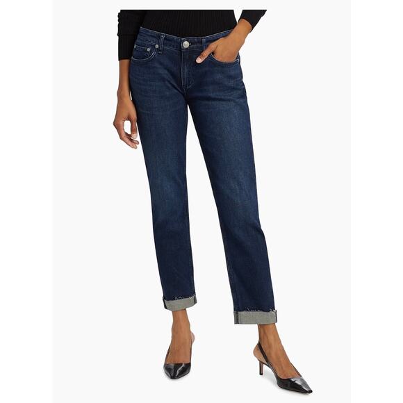 rag & bone Denim - Rag & Bone Dre Low-Rise Slim Bianca Blue Denim Boyfriend Jeans Size 27